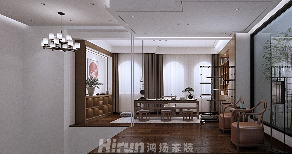 碧桂園280㎡復(fù)合寫(xiě)意別墅 裝修案例效果圖-茶室效果圖改1
