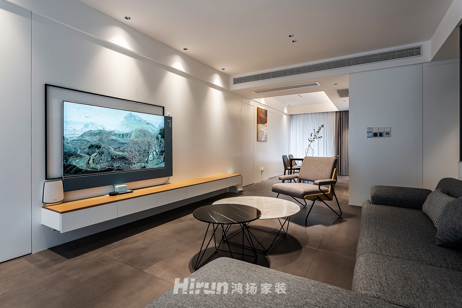 泊愛藍(lán)灣130㎡雅致現(xiàn)代三居室 裝修案例實(shí)景圖-2
