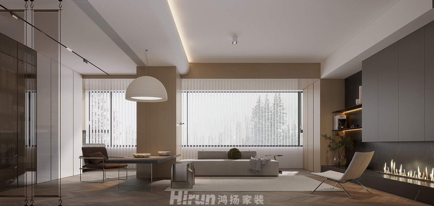 長(zhǎng)房領(lǐng)秀時(shí)代130㎡雅致現(xiàn)代四居室 裝修案例效果圖-2