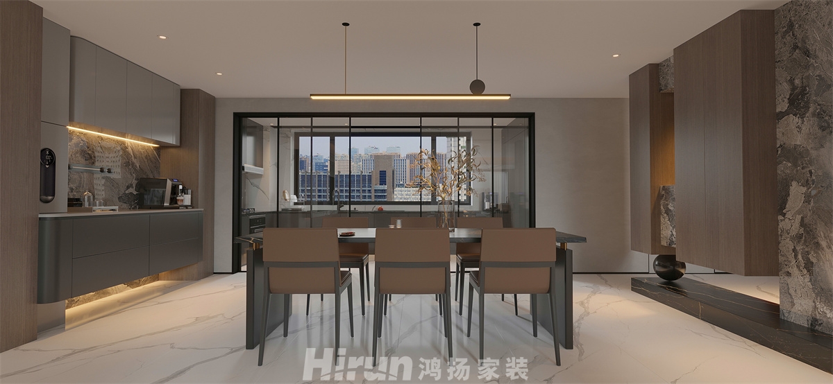 麓云國(guó)際320㎡雅致現(xiàn)代大平層 裝修案例效果圖-2
