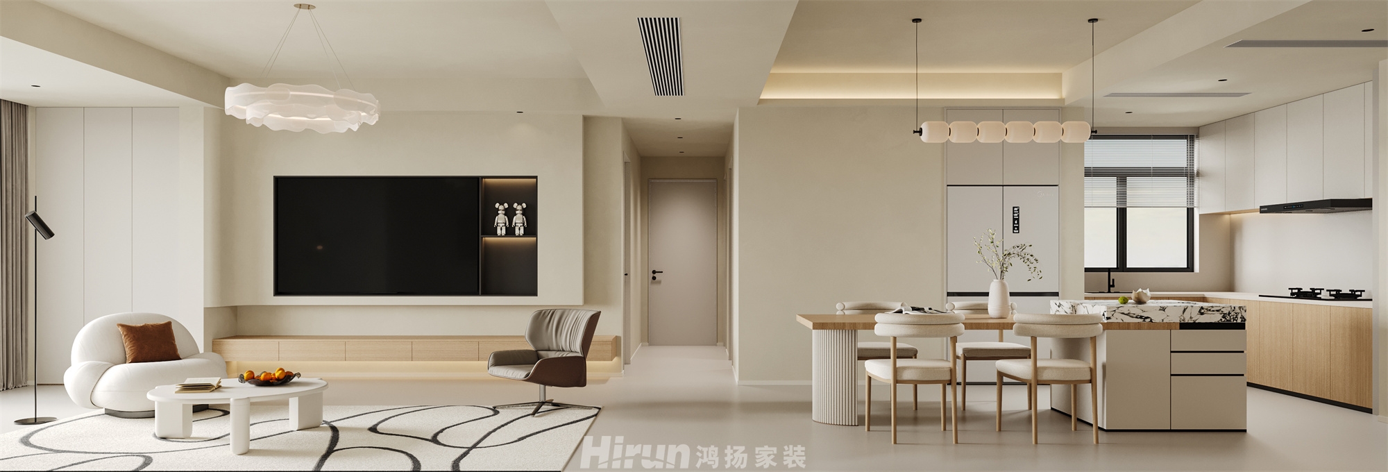 蓉國新賦120㎡雅致現(xiàn)代三居室 裝修案例效果圖-1