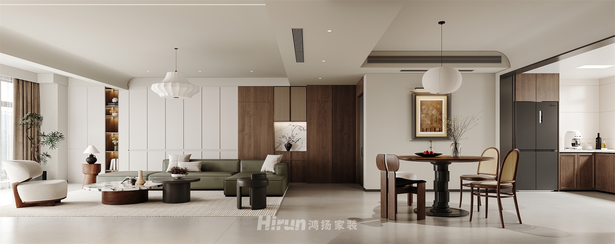 建發(fā)央著210㎡復古風潮大平層 裝修案例效果圖-1
