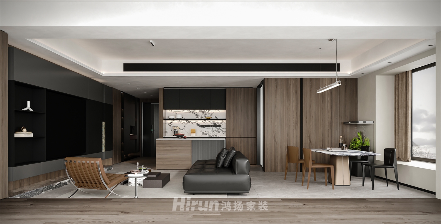 萬科森林公園160㎡雅致現(xiàn)代四居室 裝修案例效果圖-2