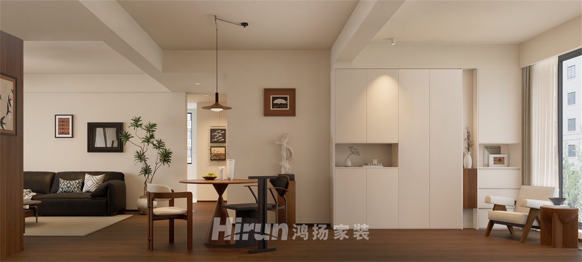 生活藝術(shù)城120㎡復(fù)古風潮三居室 裝修案例效果圖-1