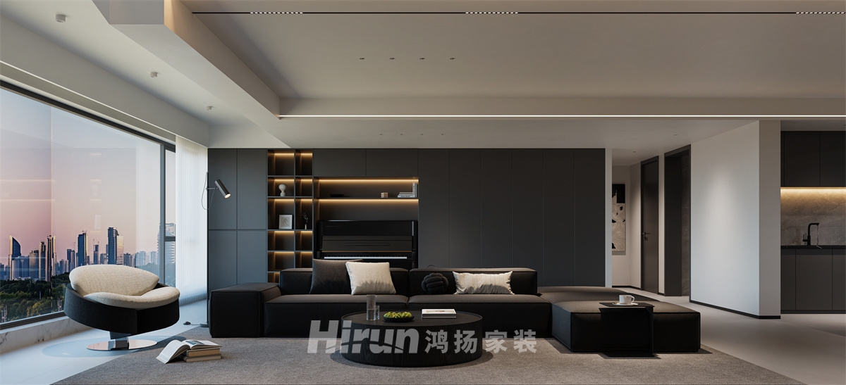 長(zhǎng)沙潤(rùn)府210㎡雅致現(xiàn)代大平層 裝修案例效果圖-3